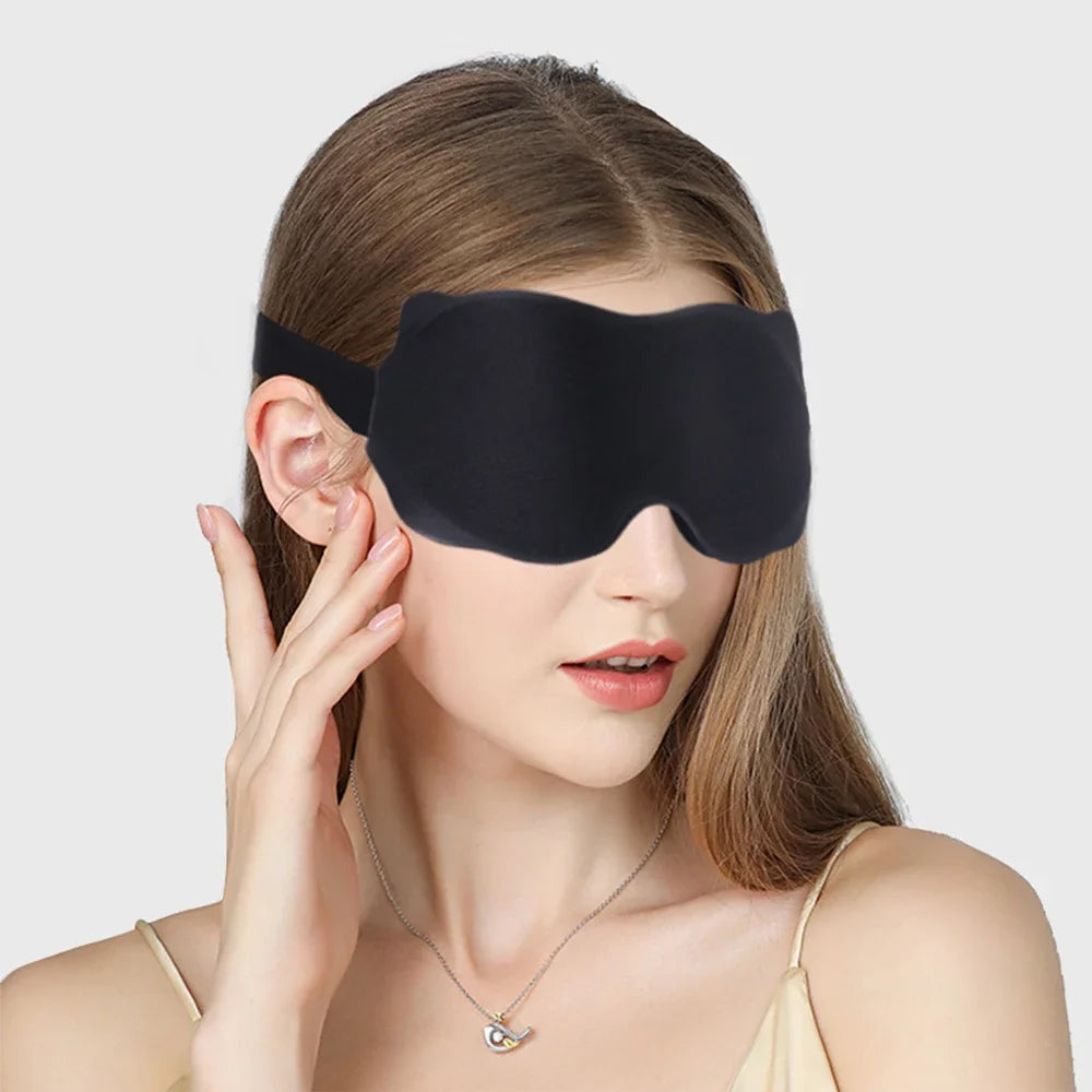 3D Contoured Sleep Mask – Adjustable Light-Blocking Eye Mask