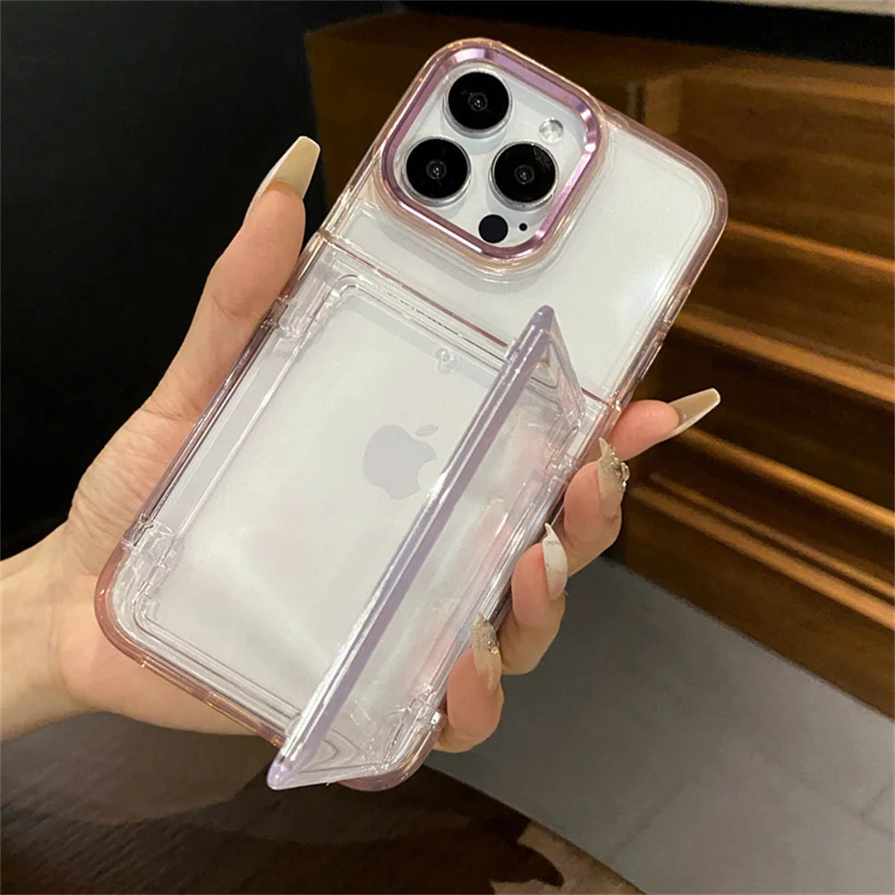 Clear Card Holder Phone Case – Shockproof Wallet Case for iPhone