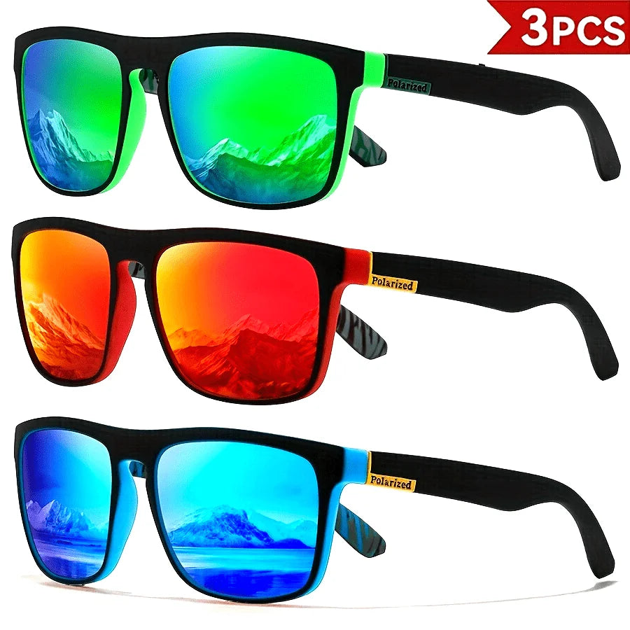 Classic Polarized Square Sunglasses – UV400 Lightweight Sports Eyewear for Driving, Fishing & Cycling