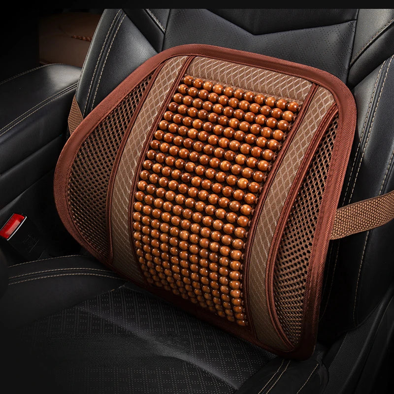 Wooden Bead Car Seat Cushion – Breathable Summer Seat Cover for Cars & SUVs