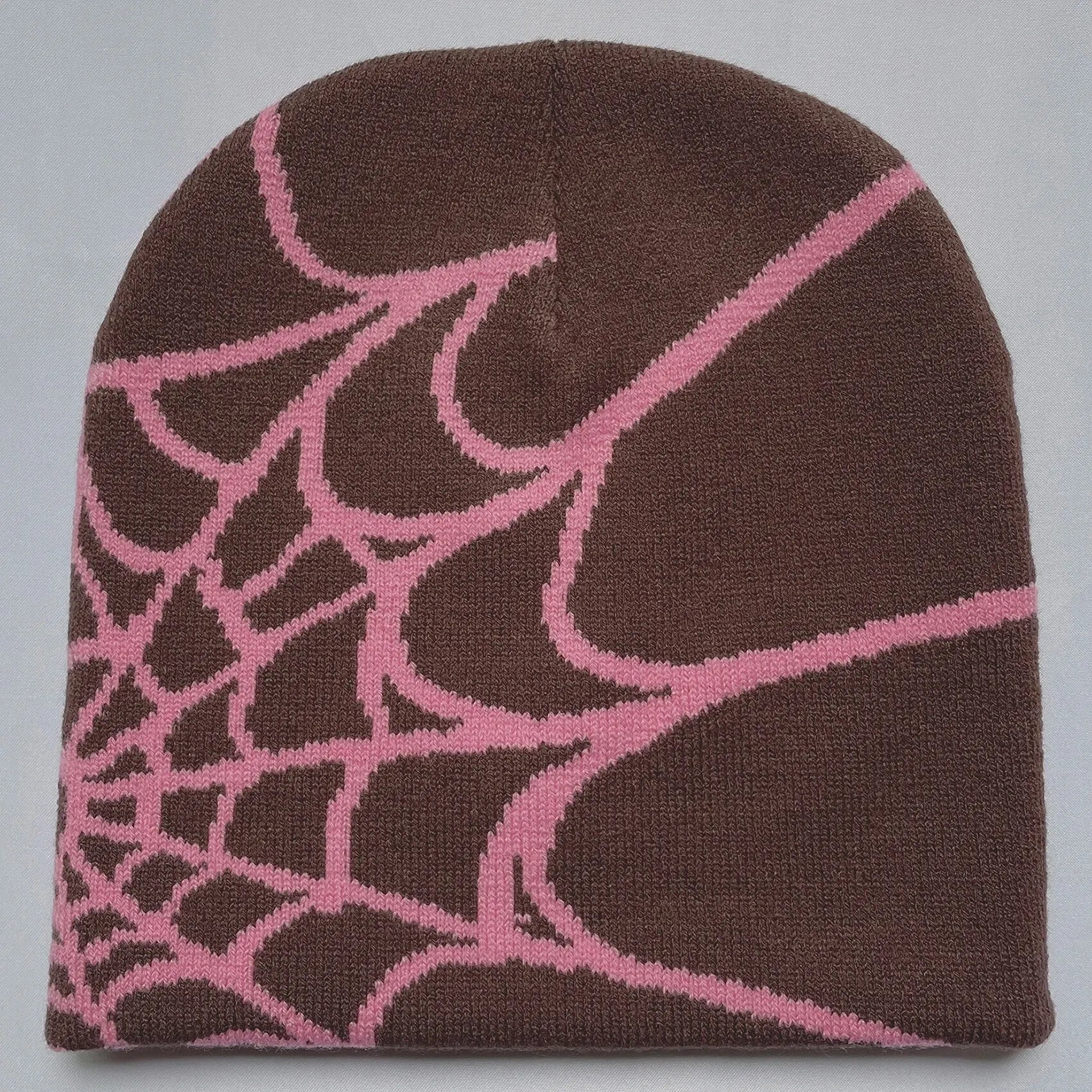 Y2K Spider Web Knit Beanie – Unisex Warm Winter Skull Cap