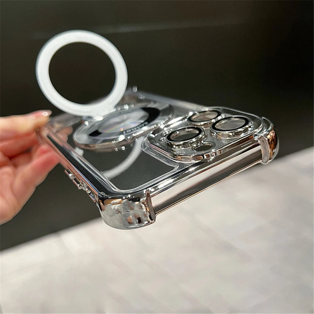 Magnetic Clear iPhone Case with Kickstand