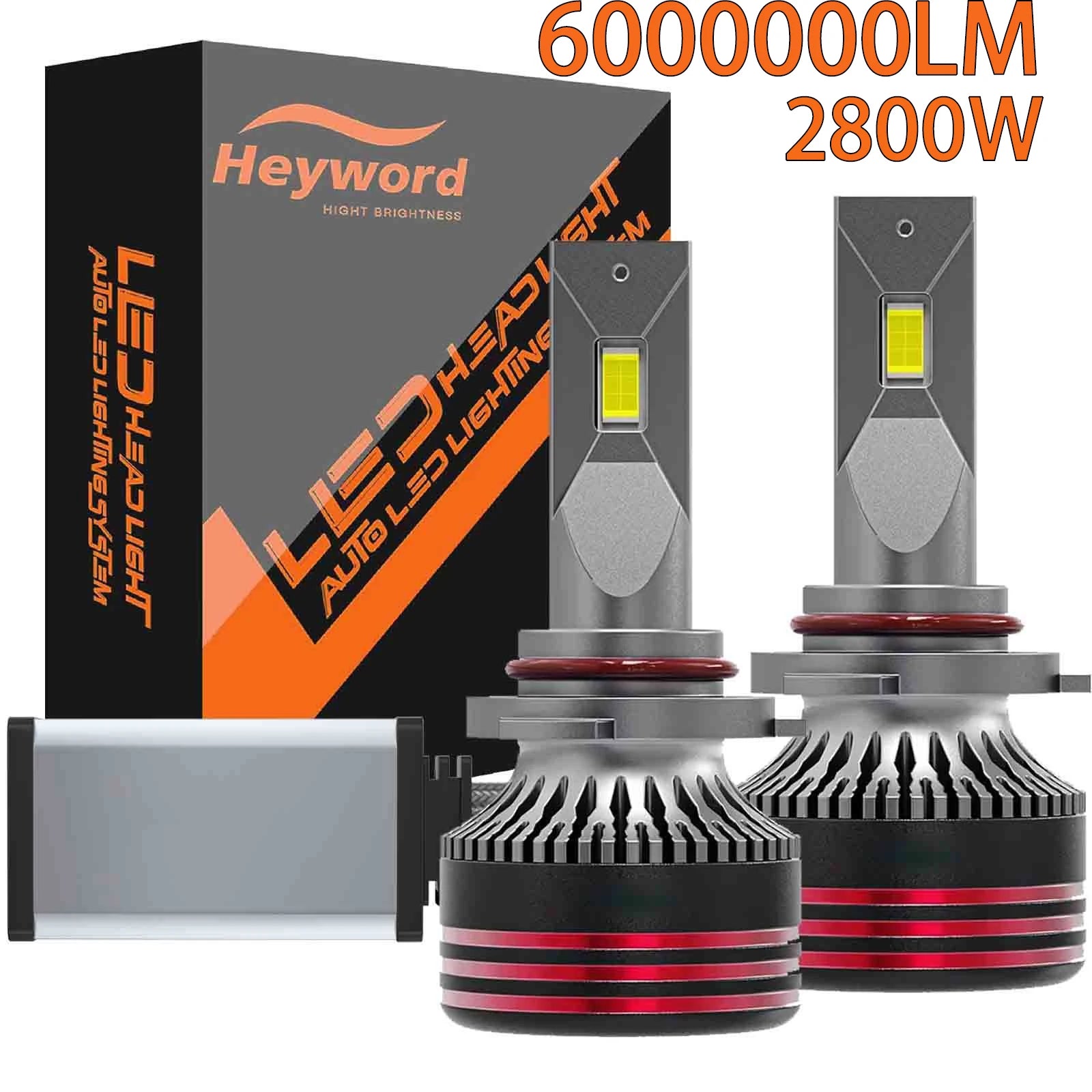 Heyword 2800W 6000000LM PLUS H7 H11 H1 H4 Led Headlight Bulb 6000K LED HB3 HB4 Double Copper Tube Led Light Kit for Car 12V 2PCS