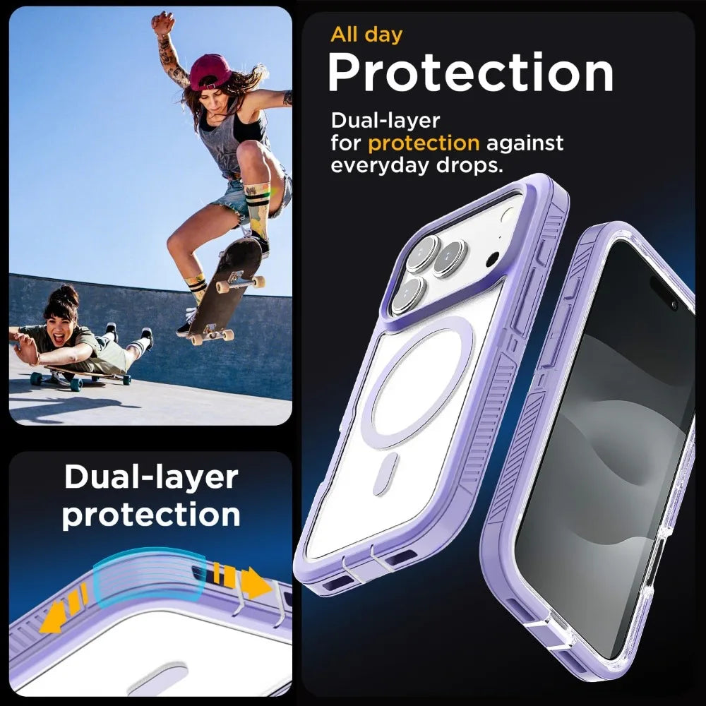 Matte Clear Magnetic Case for iPhone 13–18 Series – Anti-Slip Protective Cover with MagSafe Compatibility & Wireless Charging Support