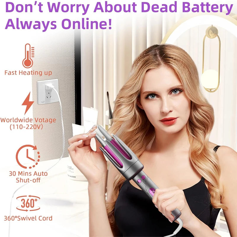 Automatic Rotating Curling Iron – 32mm Ceramic Hair Curler