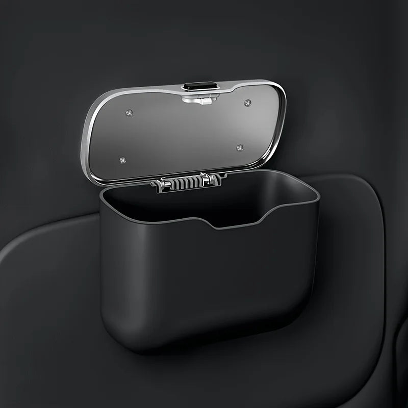 Multifunctional Car Trash Can with Lid – Hanging Leak-Resistant Storage Bin