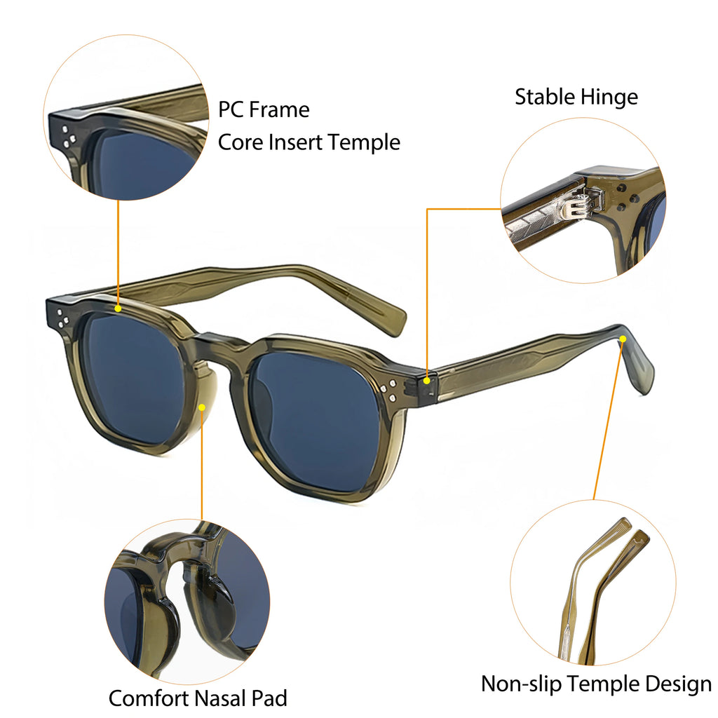 CATERSIDE Small Square UV400 Sunglasses – Fashion Eyewear for Women & Men