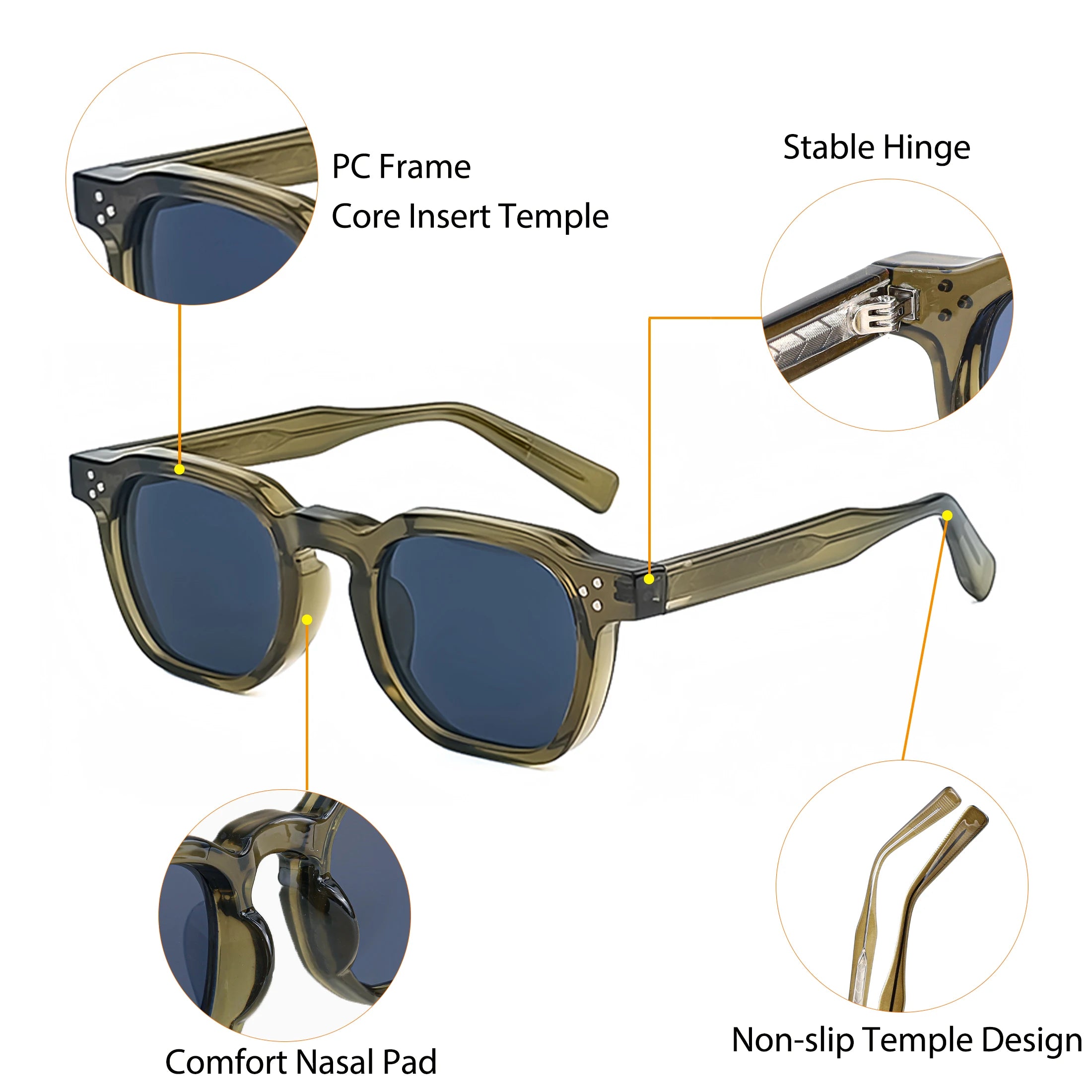 CATERSIDE Small Square UV400 Sunglasses – Fashion Eyewear for Women & Men