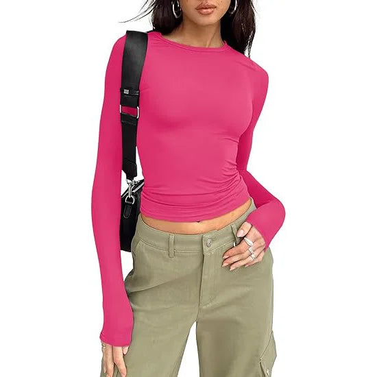 Women’s Long Sleeve Slim Fit Crew Neck Top