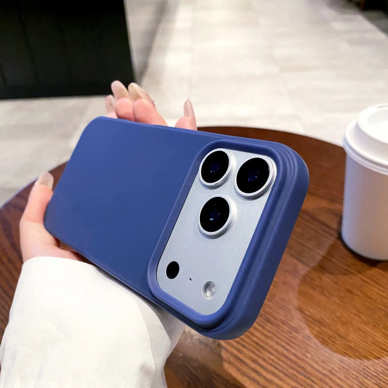 Luxury Matte Silicone Case for iPhone 15–17 Series – Soft-Touch Candy Color Cover with Raised Camera & Screen Protection
