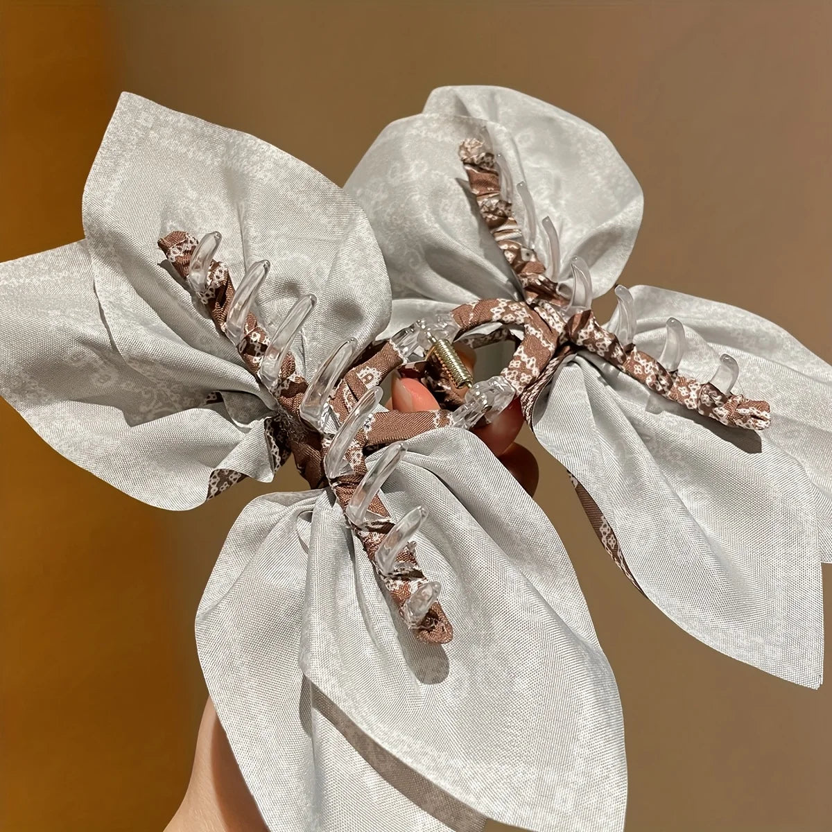 Elegant Floral Bow Hair Clip