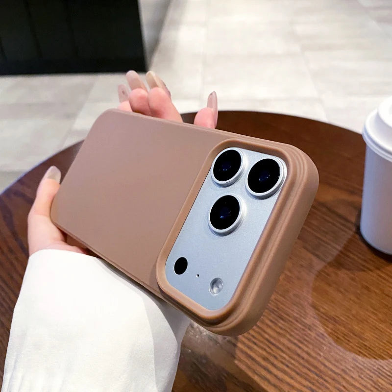 Luxury Matte Silicone Case for iPhone 15–17 Series – Soft-Touch Candy Color Cover with Raised Camera & Screen Protection