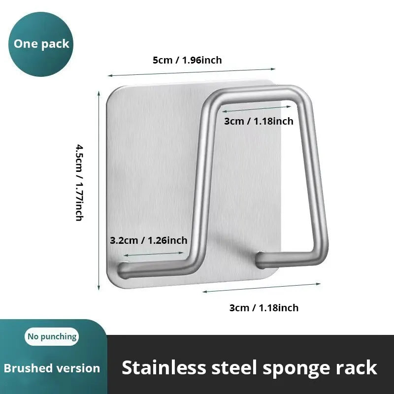 Stainless Steel Sink Sponge Holder – Suction Cup Kitchen Organizer