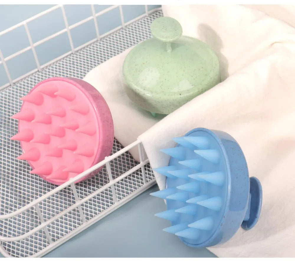 Silicone Shampoo Scalp Massage Brush – Hair & Body Exfoliating Scrubber