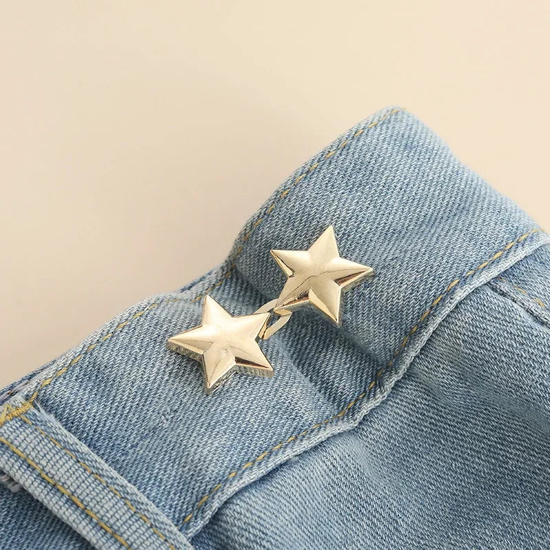 Adjustable Jeans Waist Button Tighteners – 1 Pair No-Sew Waist Adjuster Clips