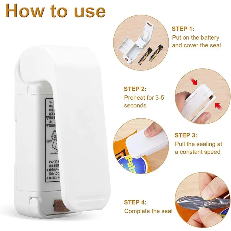 AURELLE Mini Portable Heat Bag Sealer – Handheld Food Storage Sealer