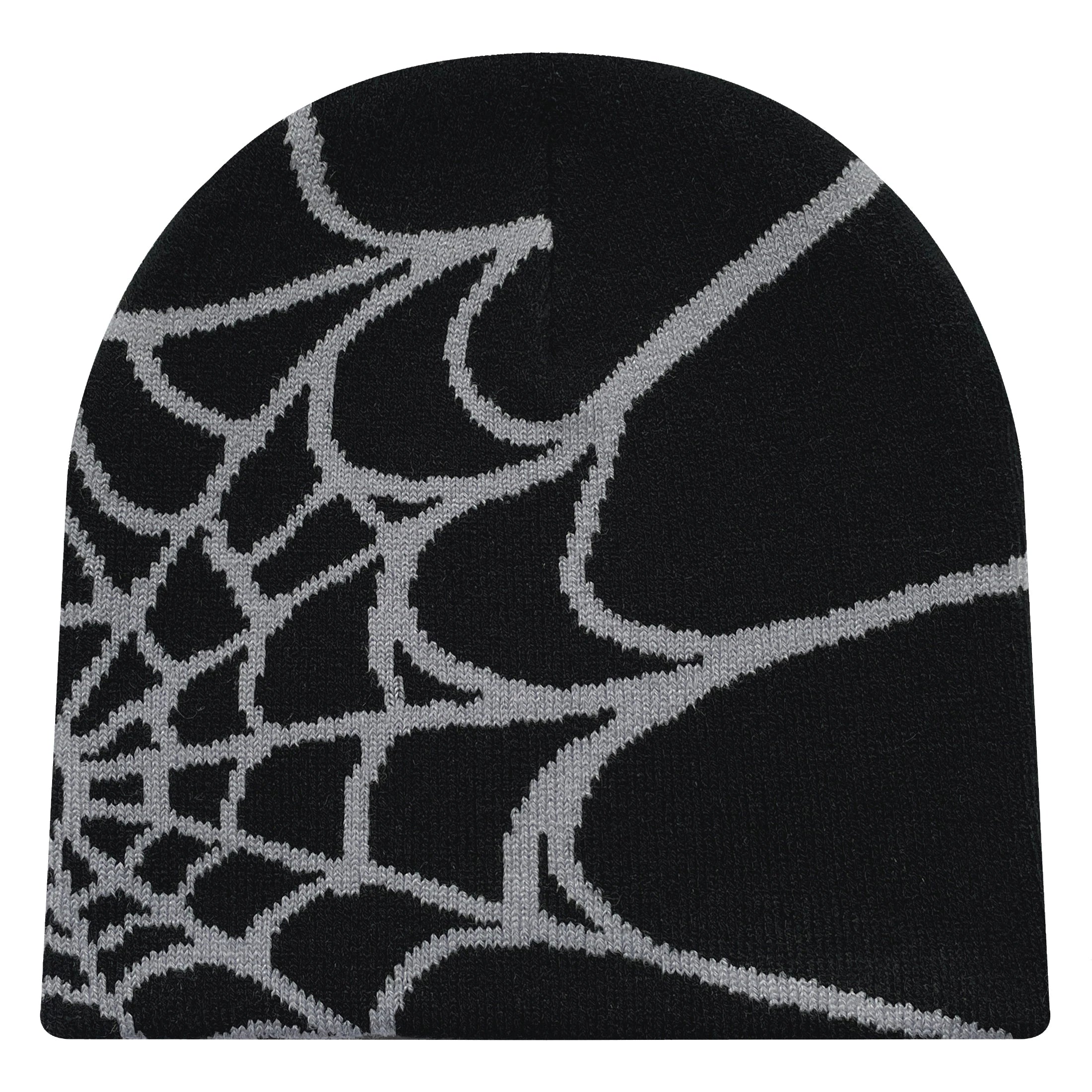 Y2K Spider Web Knit Beanie – Unisex Warm Winter Skull Cap