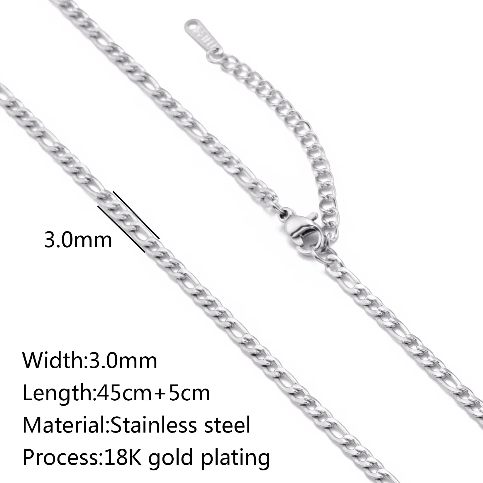 5-Piece 18K Gold PVD Stainless Steel Chain Necklace Set