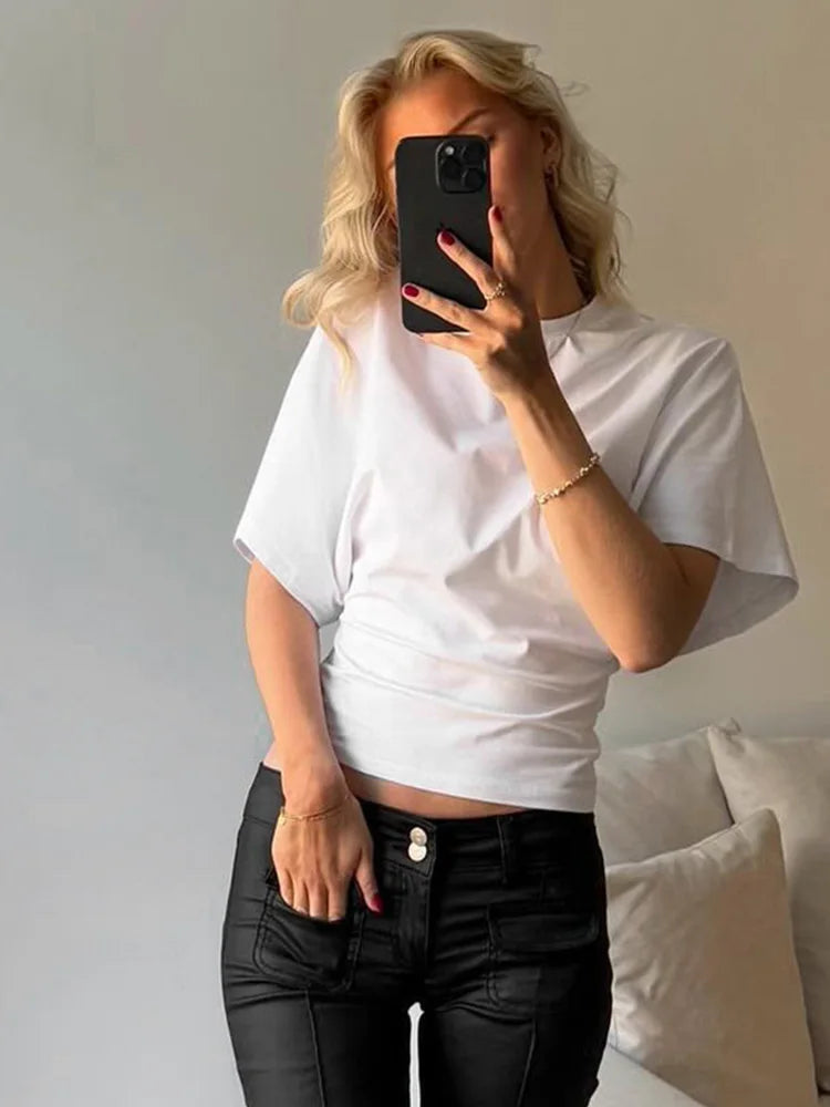 AURELLE Women's Solid Cropped Summer T-Shirt – Stretch Streetwear Crop Tee