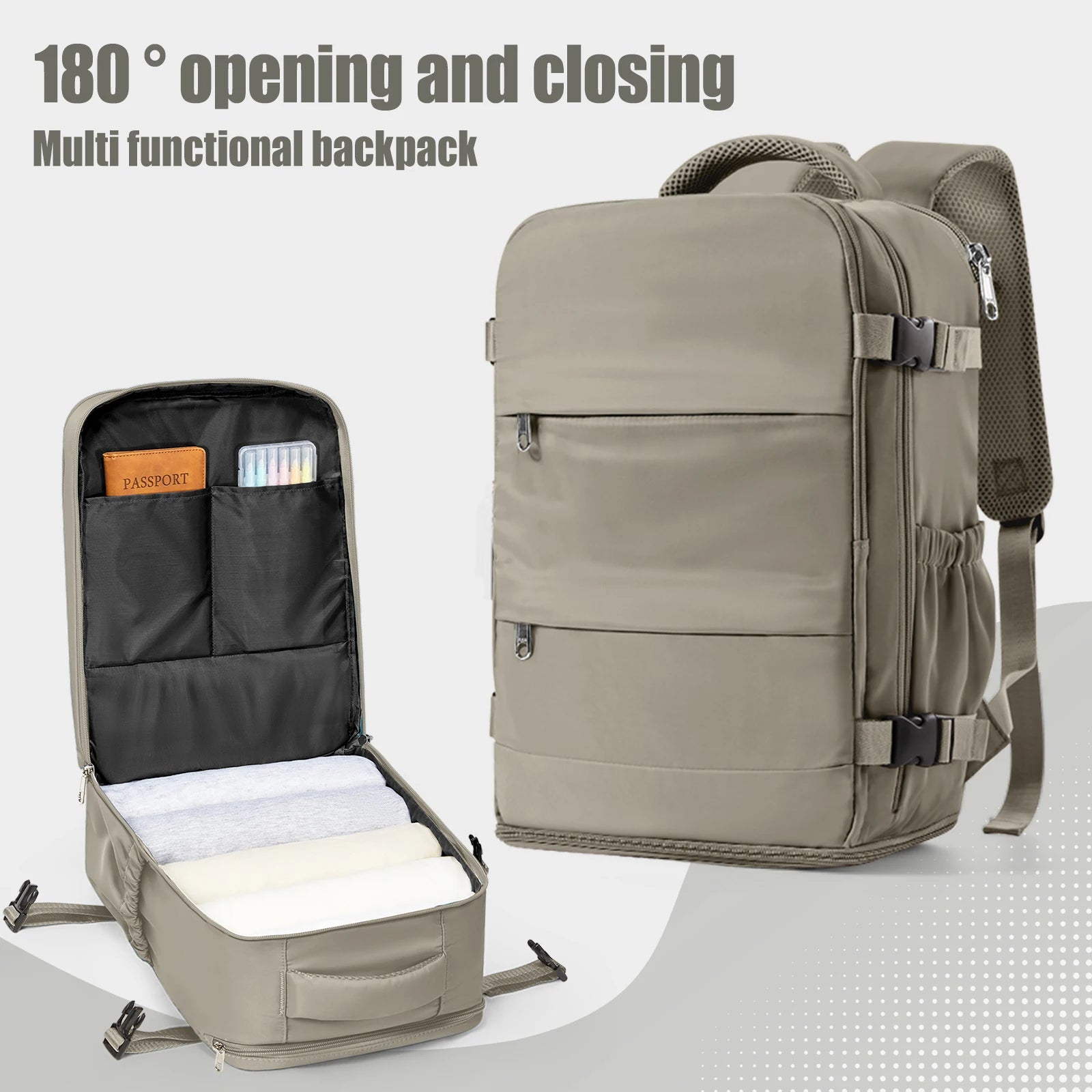 FLCC 40x30x20 Travel Backpack – Cabin Carry-On Laptop Backpack for Men & Women