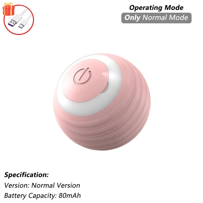 Interactive Automatic Rolling Cat Ball with Moving Tail – Rechargeable Smart Pet Toy
