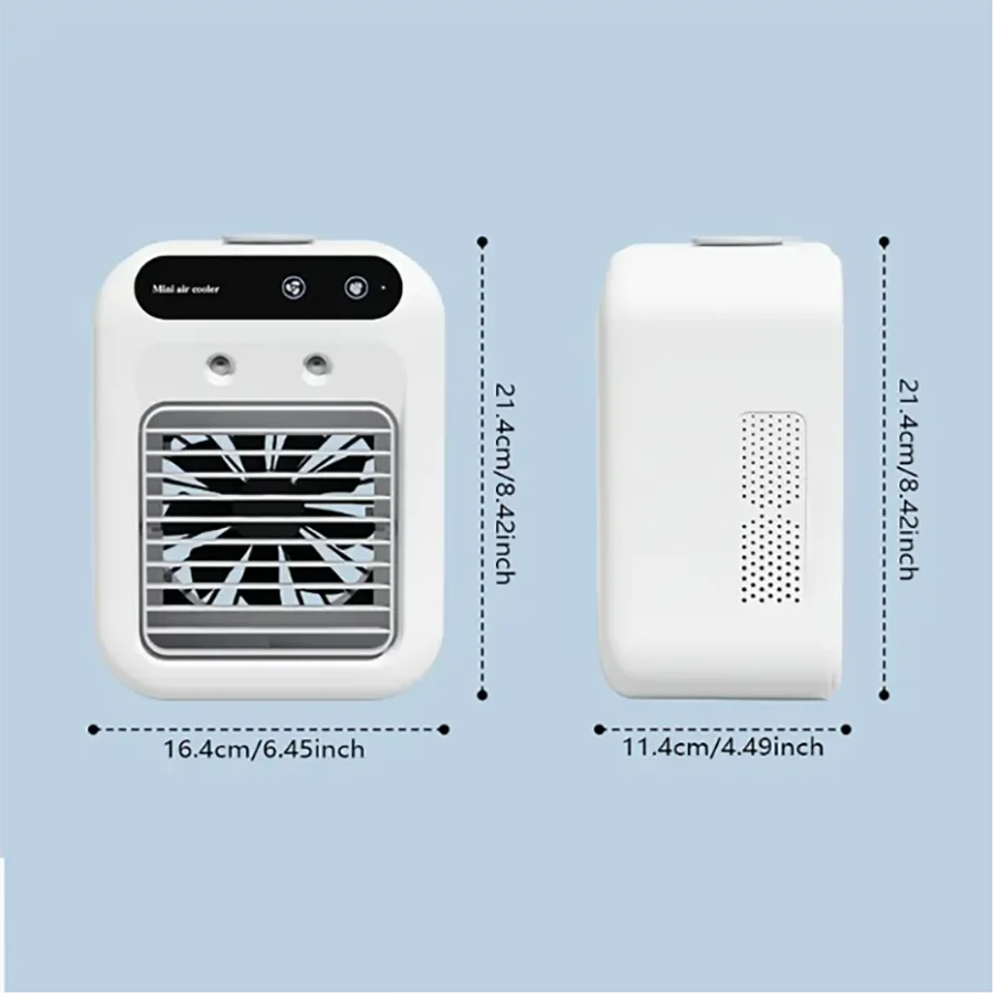 Portable Mini Desktop Air Conditioner Fan – USB Rechargeable Humidifier Cooling Fan