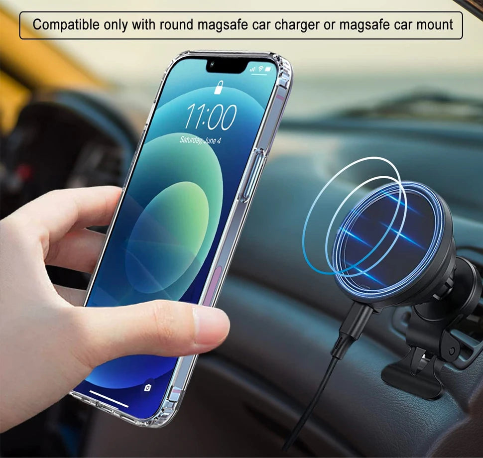 Clear Magnetic iPhone Case with Kickstand – MagSafe Compatible