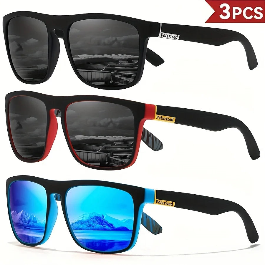 Classic Polarized Square Sunglasses – UV400 Lightweight Sports Eyewear for Driving, Fishing & Cycling
