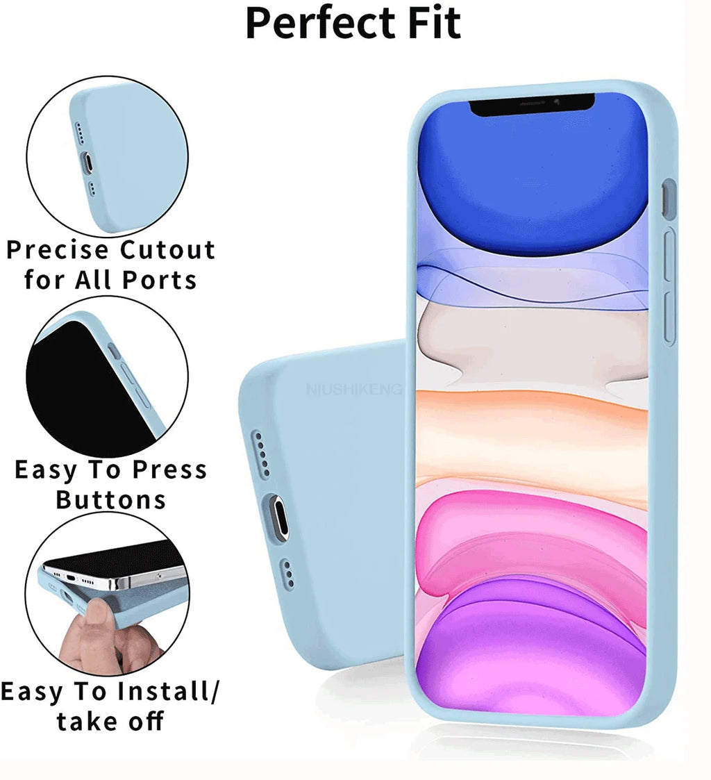 Liquid Silicone Phone Case – Full Coverage Protective Cover for iPhone
