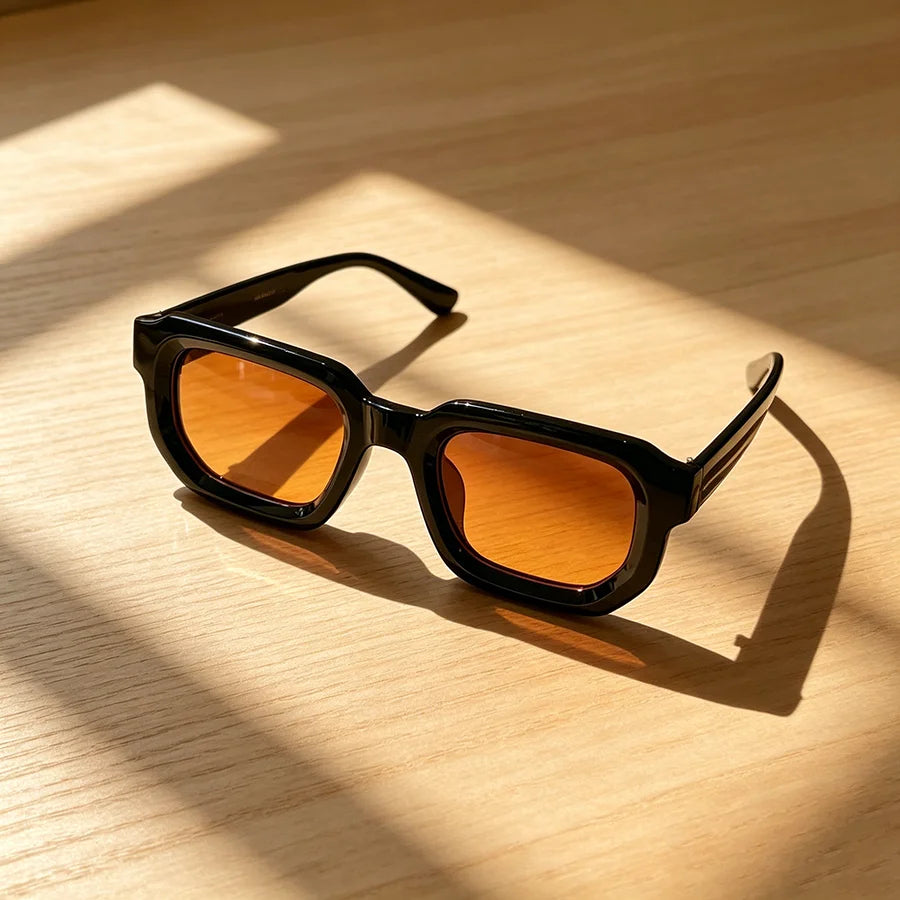 6-Piece Retro Rectangle Sunglasses Set – Lightweight Fashion Eyewear for Women & Men