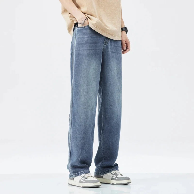 Men’s Lyocell Stretch Jeans – Soft Straight-Leg Casual Denim Pants