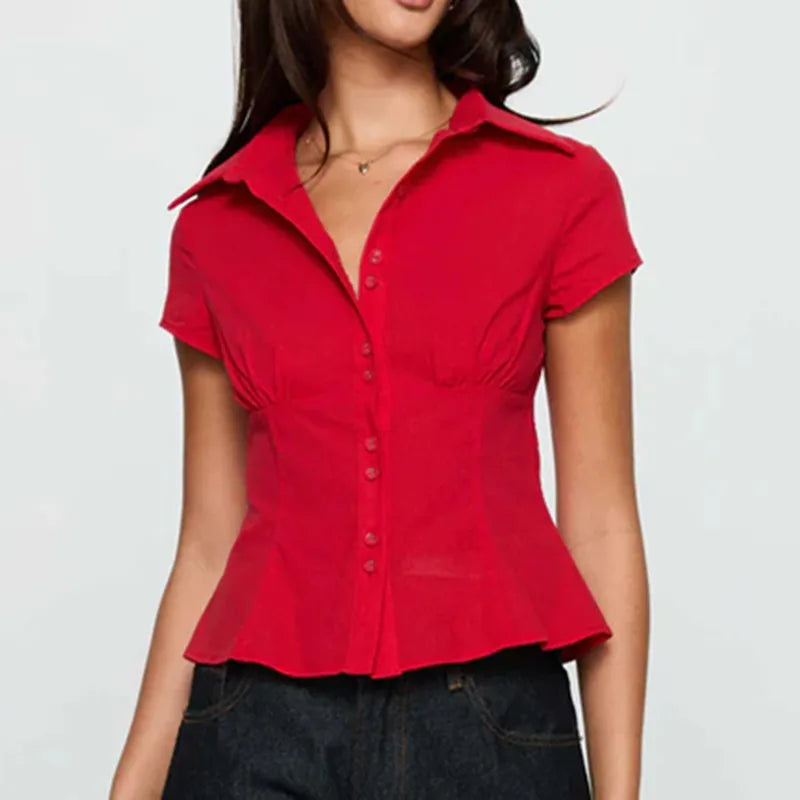 Women’s Y2K Plaid Button-Down Shirt