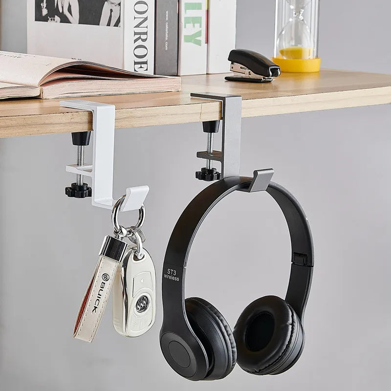 Adjustable Desk Edge Hook – Headset, Backpack & Bag Hanger for Desks (1 or 2 Pack)
