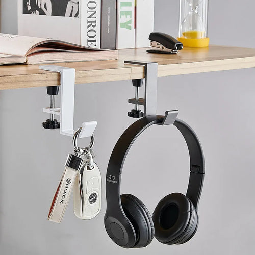 Adjustable Desk Edge Hook – Headset, Backpack & Bag Hanger for Desks (1 or 2 Pack)