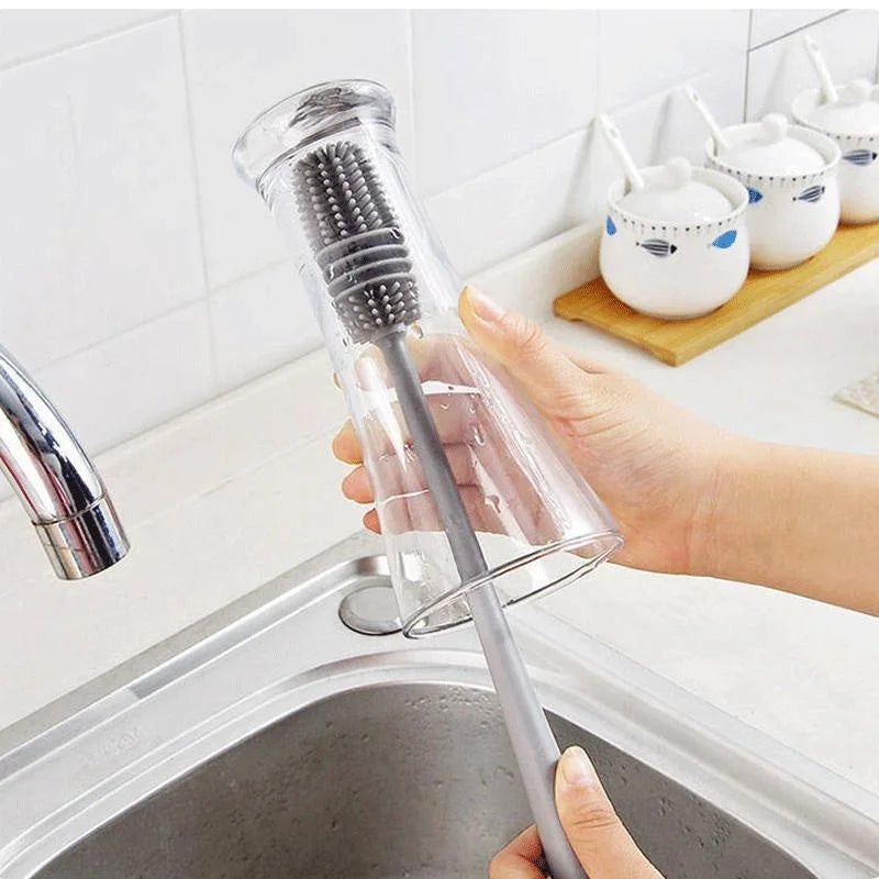 Silicone Bottle Cleaning Brush – Long Handle Brush for Bottles, Cups & Glassware