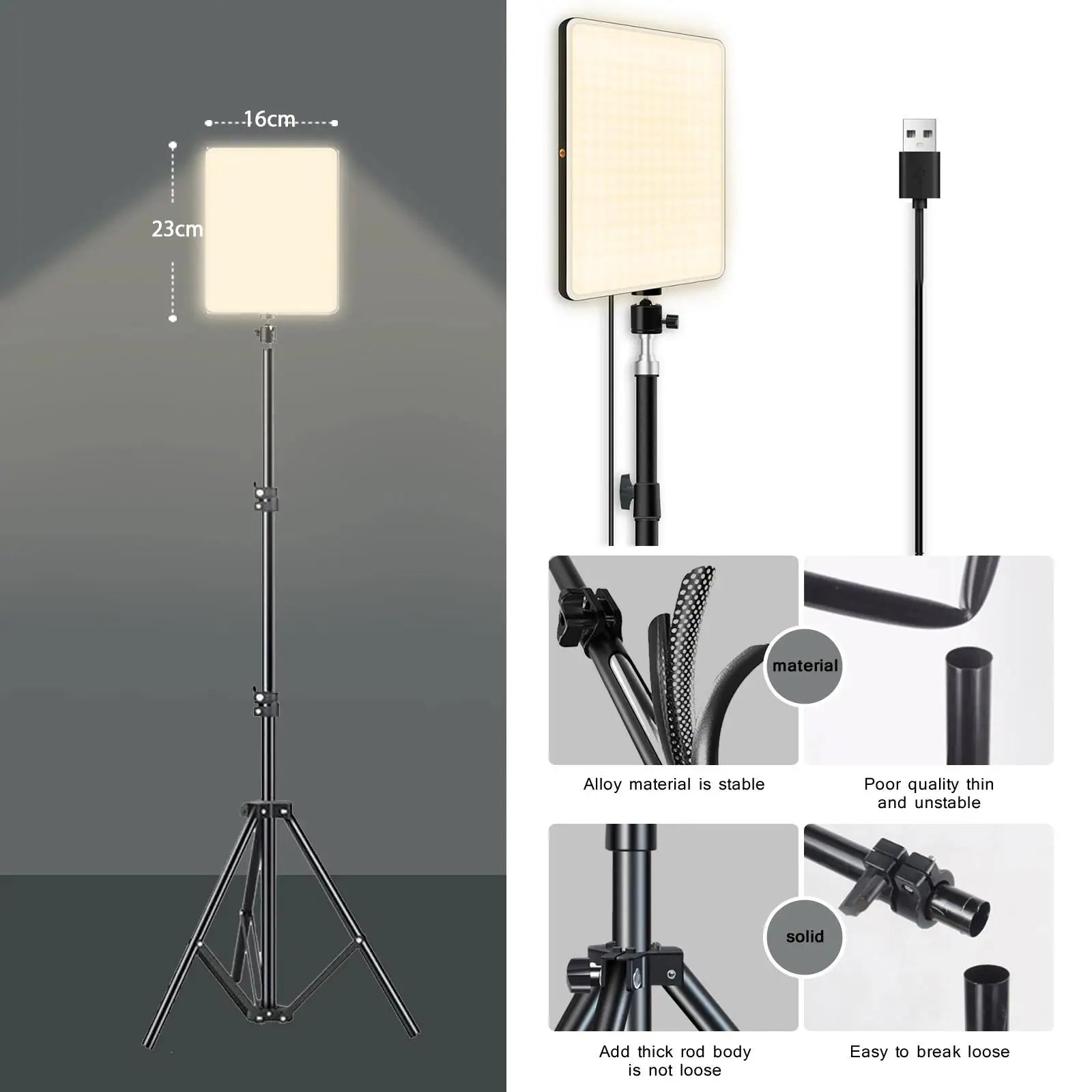 LED Video Light with Tripod – Studio Lighting for Photography & Streaming