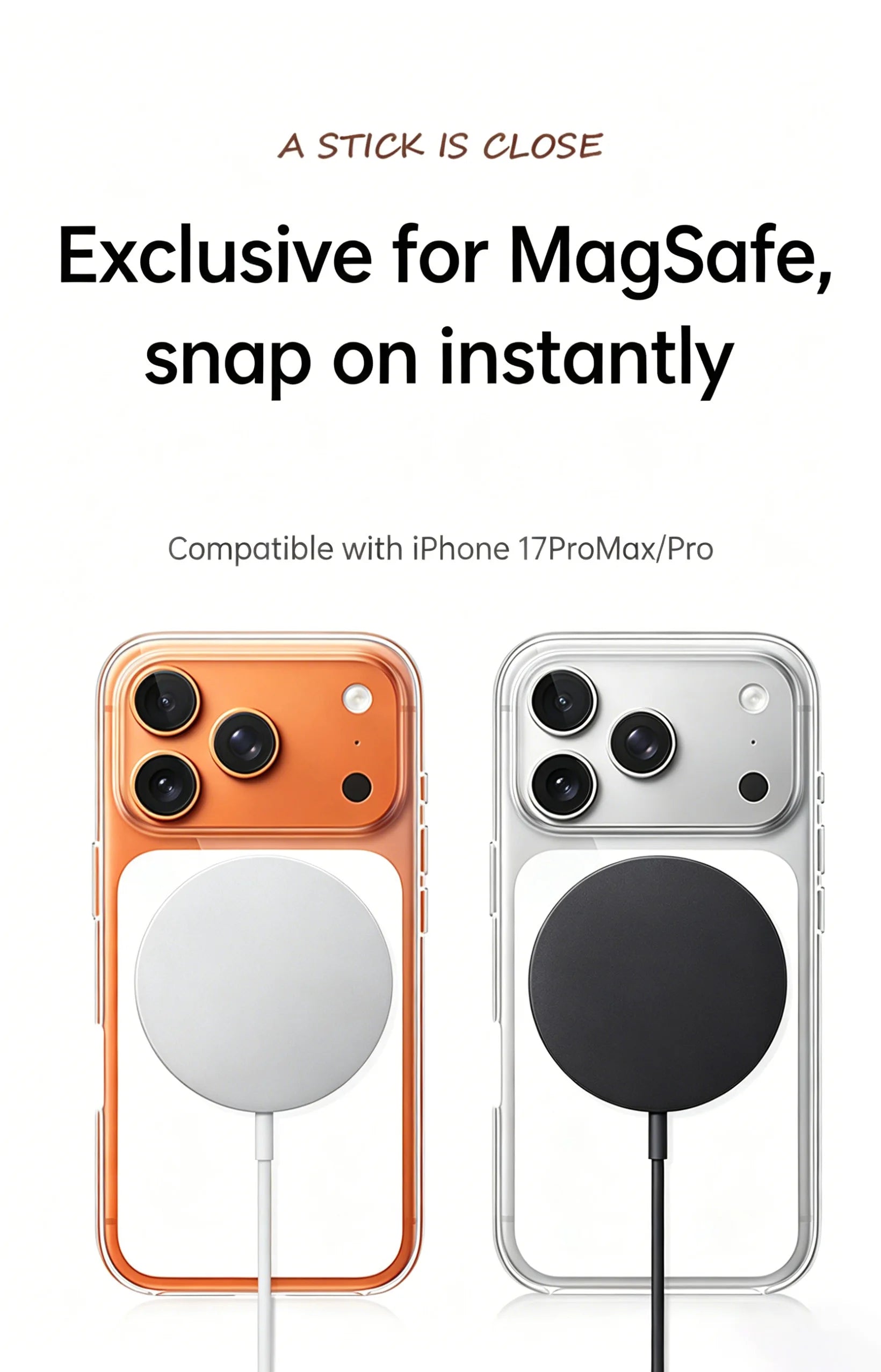 HANNUO Magnetic Clear Phone Case – Shockproof & Wireless Charging Compatible for iPhone