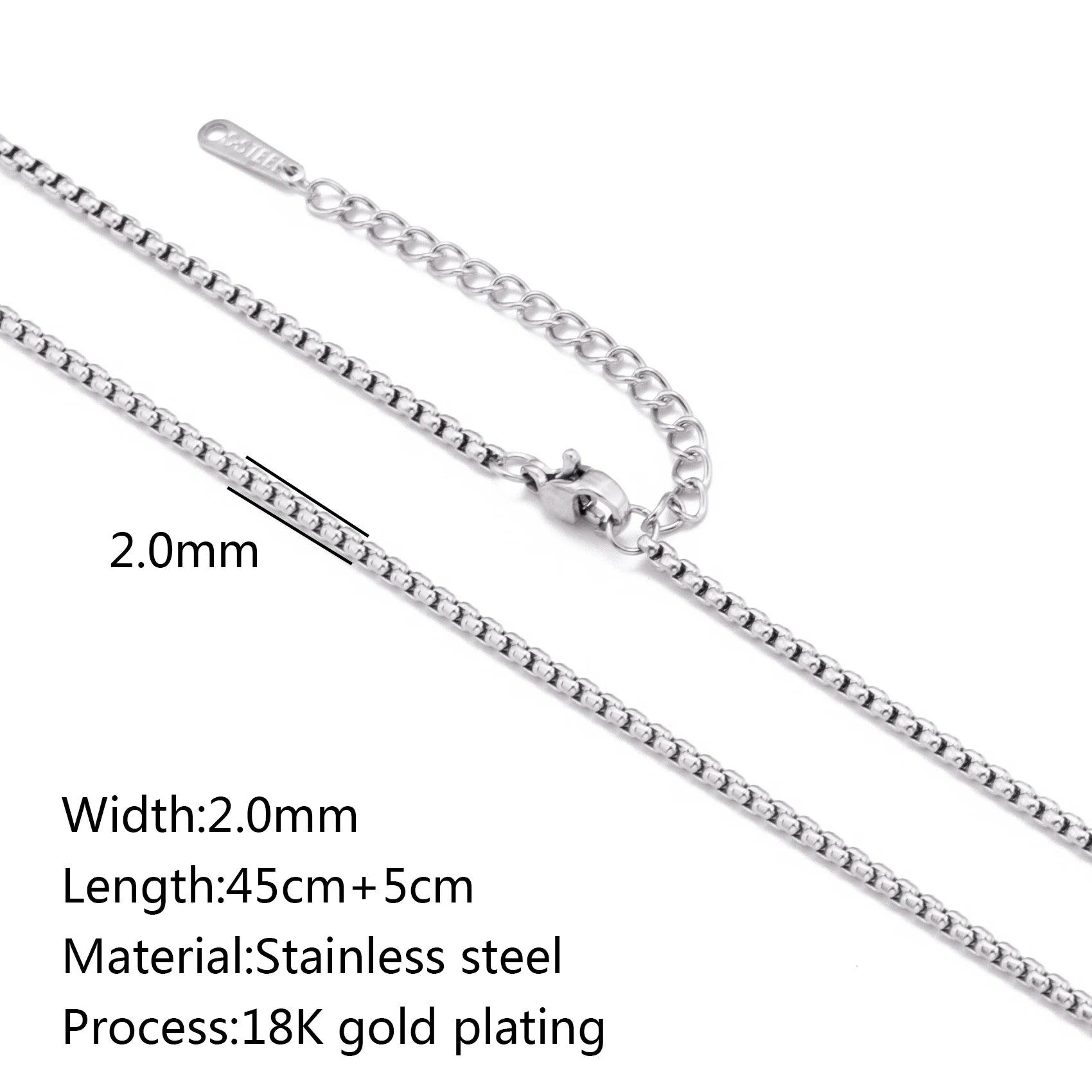 5-Piece 18K Gold PVD Stainless Steel Chain Necklace Set