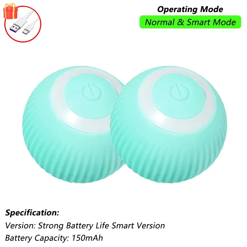 Interactive Automatic Rolling Cat Ball with Moving Tail – Rechargeable Smart Pet Toy