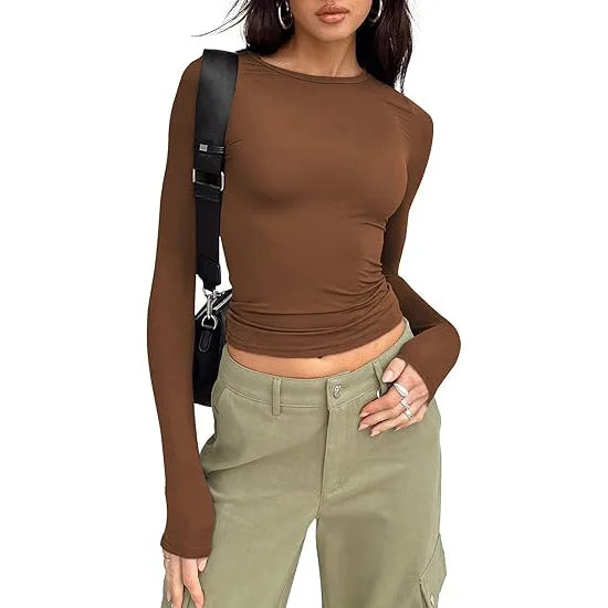 Women’s Long Sleeve Slim Fit Crew Neck Top