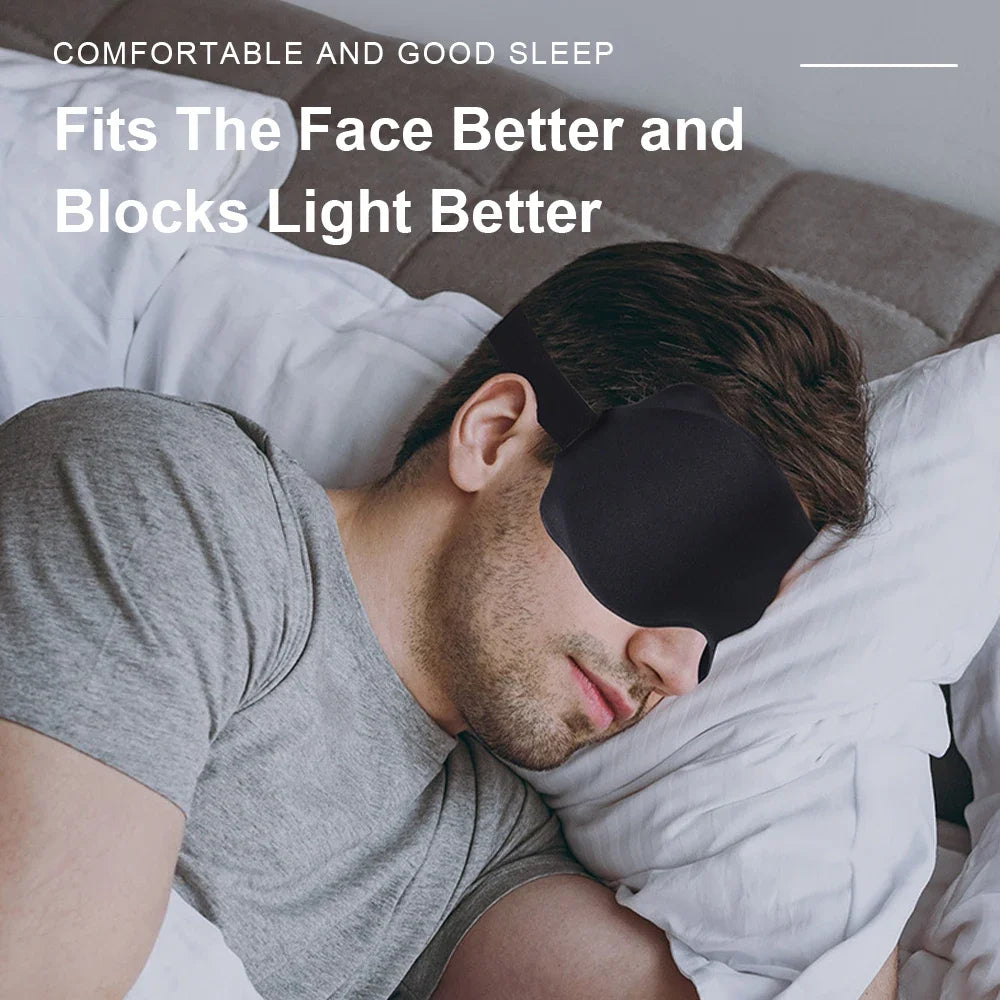 3D Contoured Sleep Mask – Adjustable Light-Blocking Eye Mask