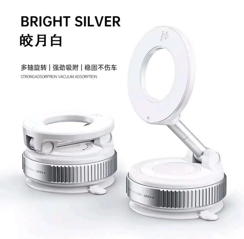 360° Magnetic Car Phone Mount – Foldable Vacuum Suction Dashboard & Windshield Holder