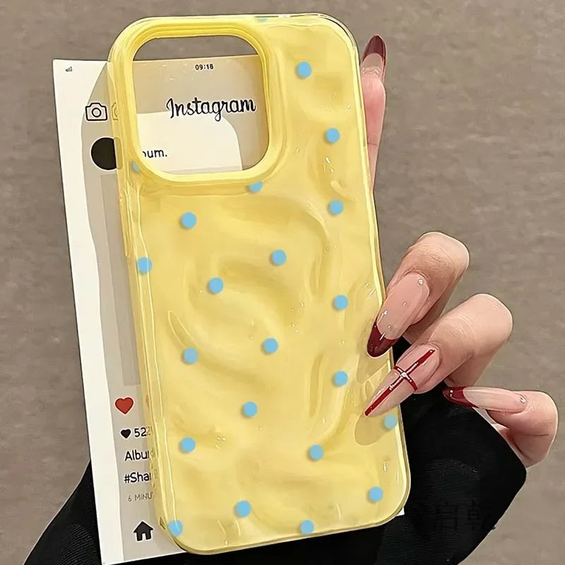 Polka Dot Silicone Phone Case – Shockproof Protective Cover for iPhone
