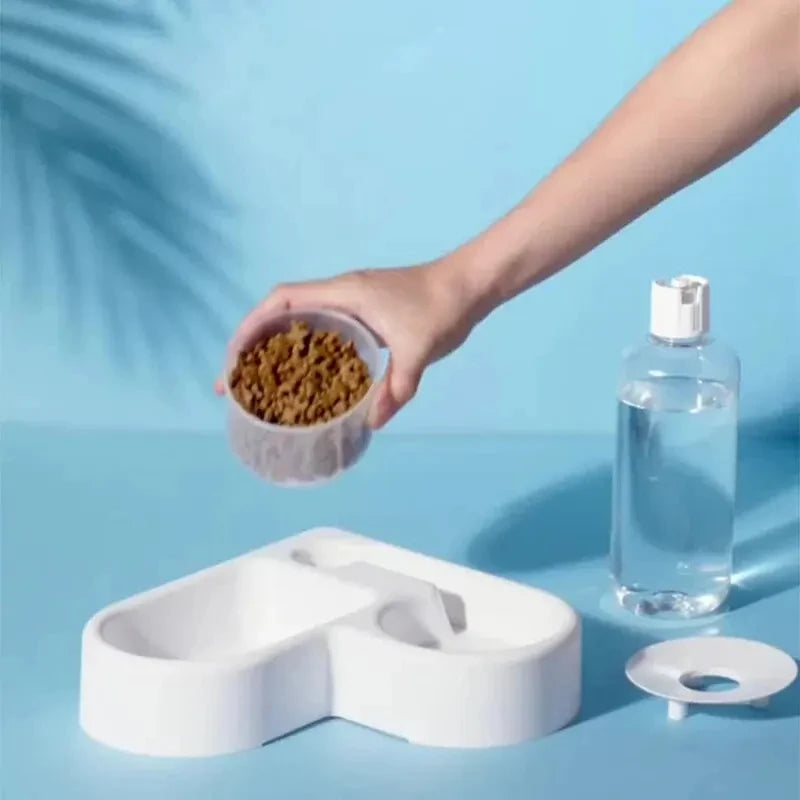 2-in-1 Automatic Pet Food & Water Bowl – No-Spill Feeding Station for Cats & Dogs