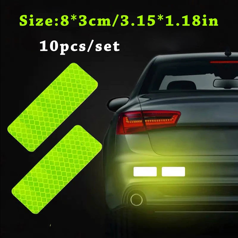 10PCS Car Bumper Reflective Safety Strips