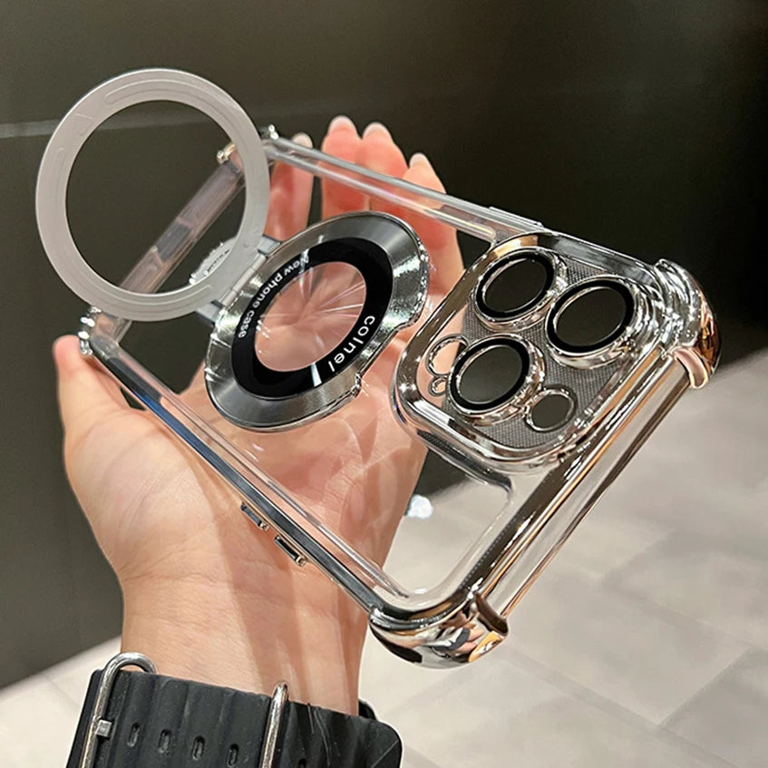 Magnetic Clear iPhone Case with Kickstand