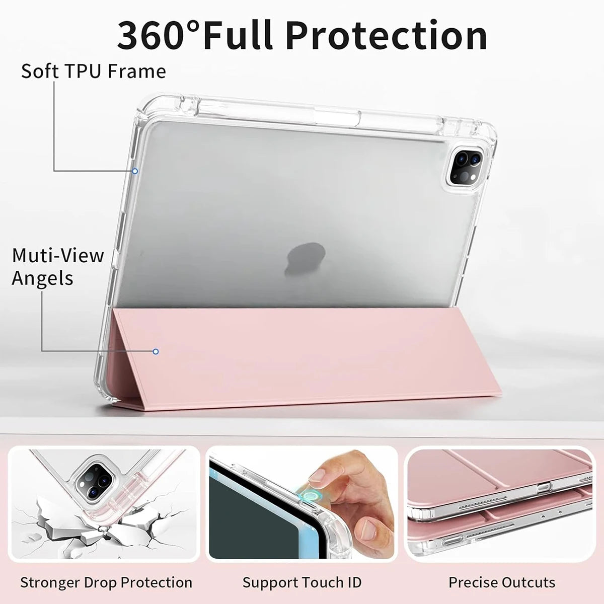 Minimalist Flip Tablet Case – Protective TPU Cover for iPad & Samsung Galaxy Tab