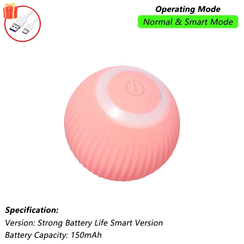 Interactive Automatic Rolling Cat Ball with Moving Tail – Rechargeable Smart Pet Toy