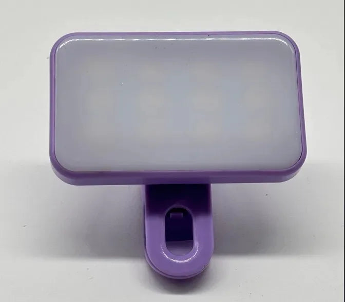 Portable Rechargeable Selfie Fill Light – Clip-On LED Light with 3 Color Modes
