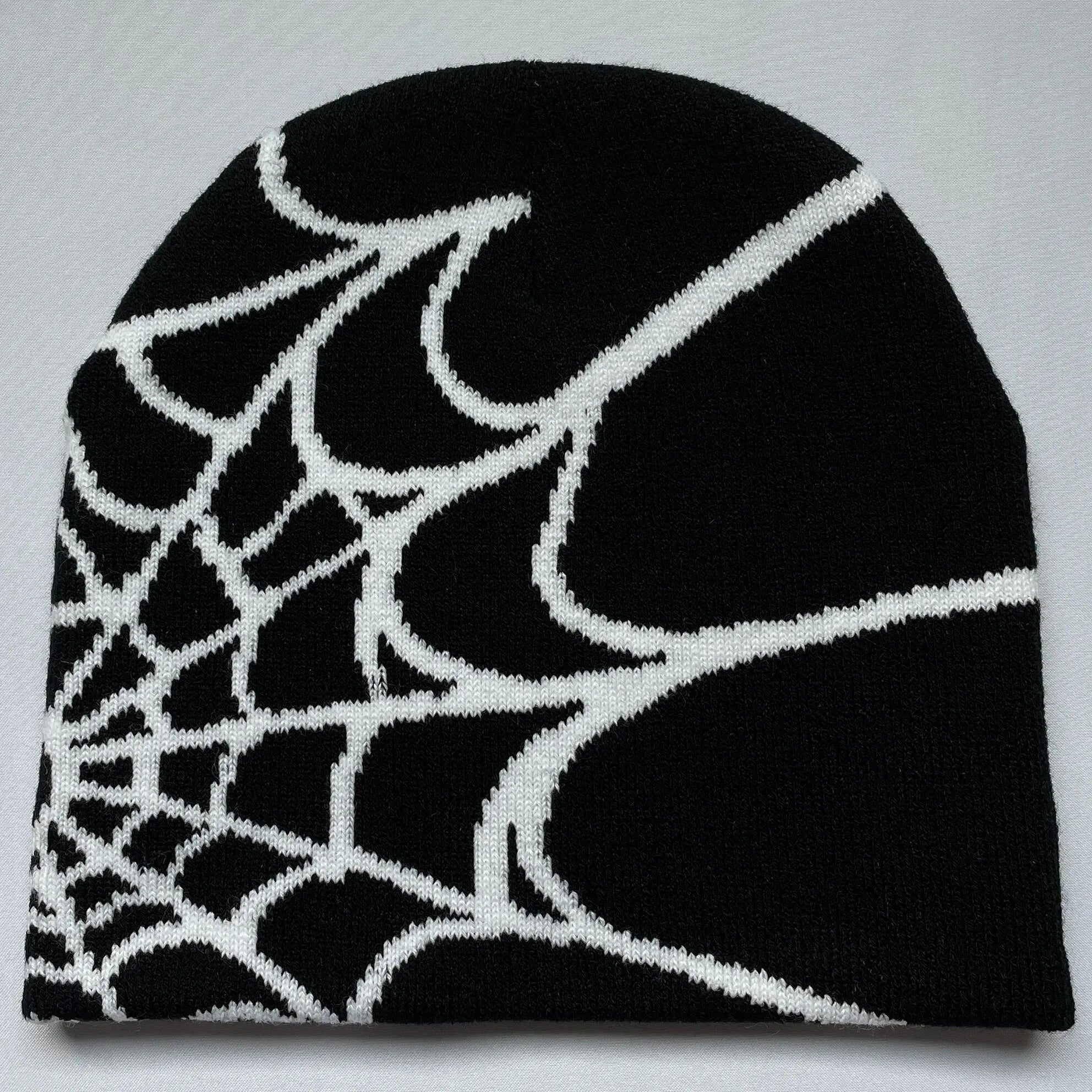 Y2K Spider Web Knit Beanie – Unisex Warm Winter Skull Cap